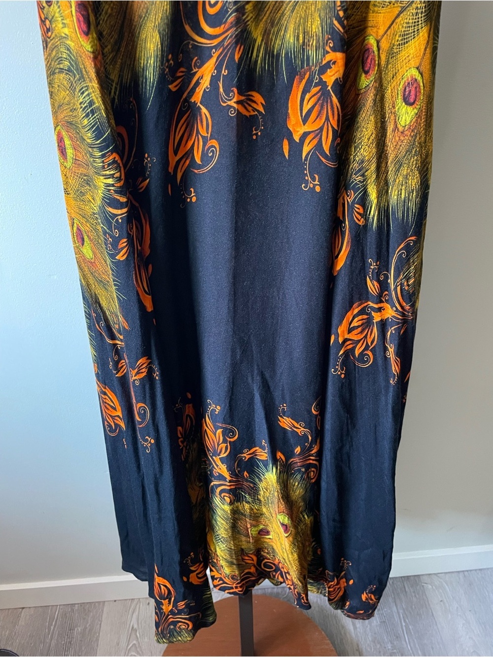 Vintage Thailand Peacock Feather Wide Leg Elephant Pant Boho Indie Sleeze 90s - Picture 4 of 10